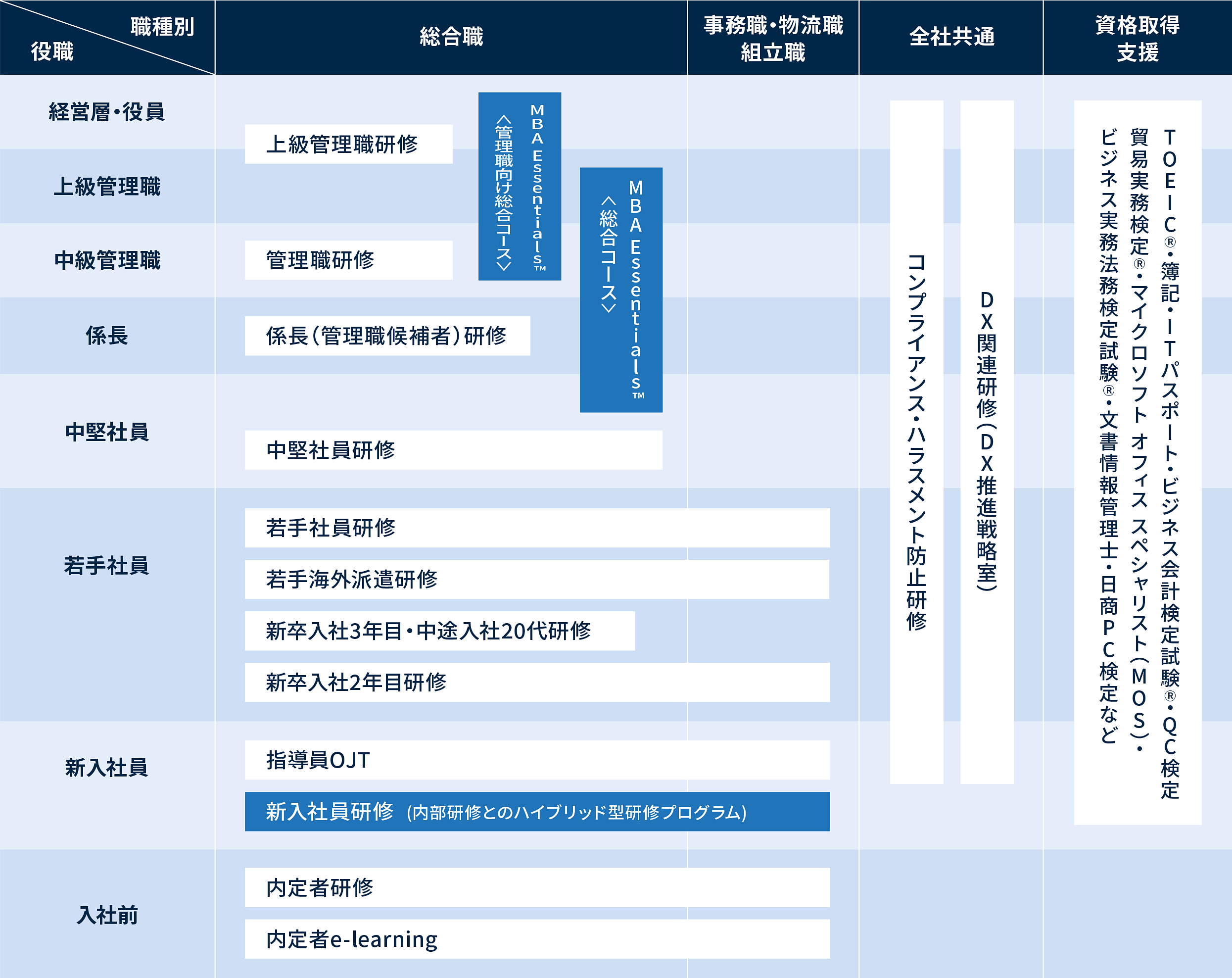 教育・研修制度図